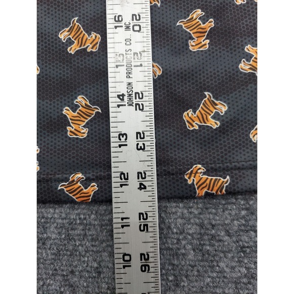 Waggle Polo Shirt Mens SMALL Black Tiger Striped Goat Allover Golf Performance - Picture 6 of 11